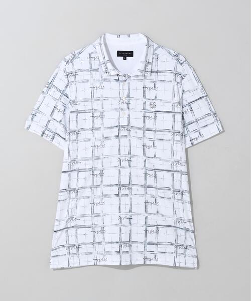 St ANDREWS(セントアンドリュース)の「【St ANDREWS】チェックプリント半袖シャツ (MENS)(ポロシャツ・メンズ・ホワイト/グレー/グリーン・M/LL/L)」の1枚目の写真