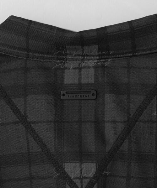St ANDREWS(セントアンドリュース)の「【St ANDREWS】チェックプリント半袖シャツ (MENS)(ポロシャツ・メンズ・ホワイト/グレー/グリーン・M/LL/L)」の5枚目の写真