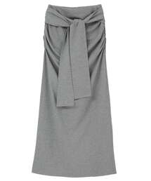 【HL】JERSEY GATHERED RIBBON SKIRT