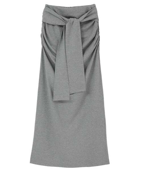 CONVERSE TOKYO(コンバーストウキョウ)の「【HL】JERSEY GATHERED RIBBON SKIRT(スカート・レディース・ブラック/ブラウン/グレー・FREE)」の3枚目の写真