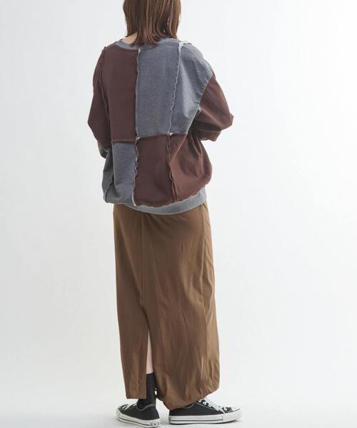 CONVERSE TOKYO(コンバーストウキョウ)の「【HL】JERSEY GATHERED RIBBON SKIRT(スカート・レディース・ブラック/ブラウン/グレー・FREE)」の9枚目の写真