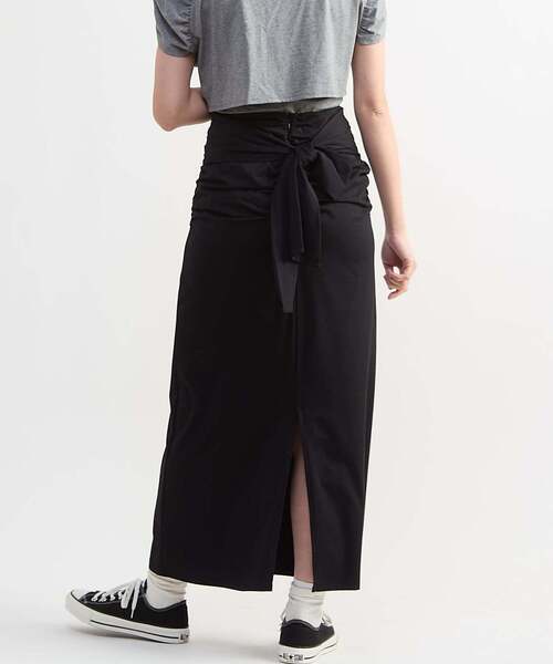 CONVERSE TOKYO(コンバーストウキョウ)の「【HL】JERSEY GATHERED RIBBON SKIRT(スカート・レディース・ブラック/ブラウン/グレー・FREE)」の10枚目の写真