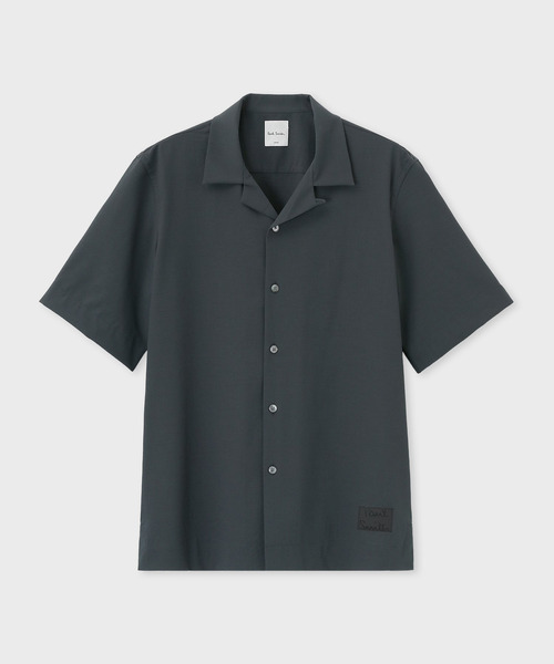 Paul Smith(ポールスミス)の「"Cropped Logo" サッカーストレッチ 半袖シャツ / 263316 905U(シャツ/ブラウス・メンズ・グレー/ネイビー・LARGE/MEDIUM/SMALL/XX-LARGE/X-LARGE)」の1枚目の写真
