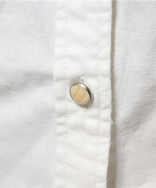 VENCEEXCHANGE（ヴァンスエクスチェンジ）の「裾フリンジシャツ      （シャツ/ブラウス・レディース・オフホワイト/ダークグリーン・MEDIUM）」の11枚目の写真