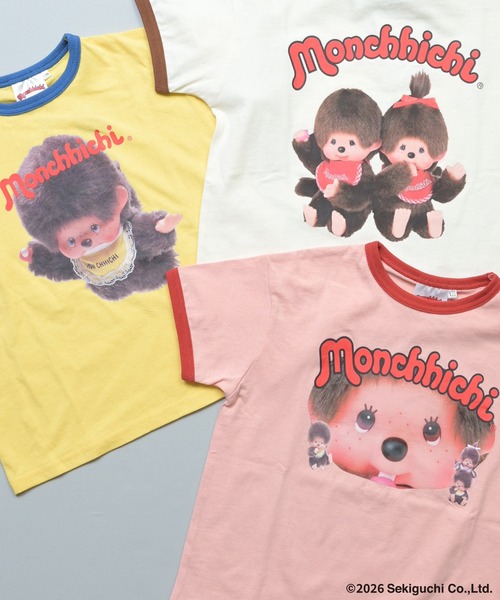 MARKEY'S(マーキーズ)の「【別注】モンチッチ プリント半袖Tシャツ/おとな(Tシャツ/カットソー・レディース・マスタード/ピンク/オフホワイト・160cm)」の4枚目の写真