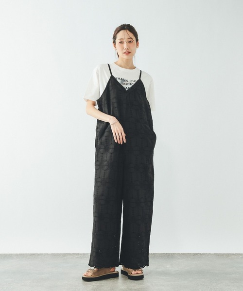 GLOBAL WORK（グローバルワーク）の「meets India/刺繍サロペット/638123（サロペット/オーバーオール・レディース・ブラウン/ブラック・LARGE/MEDIUM）」の3枚目の写真