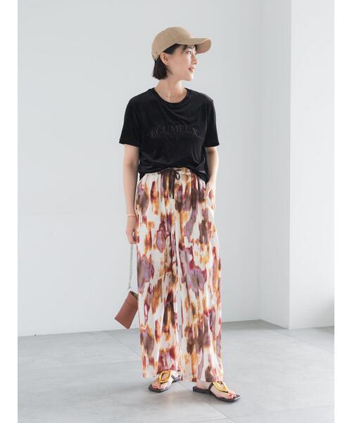 Te chichi（テチチ）の「シアーベロアロゴ刺繍Tシャツ（Tシャツ/カットソー・レディース・ブルー/オフホワイト/ブラック・F）」の9枚目の写真