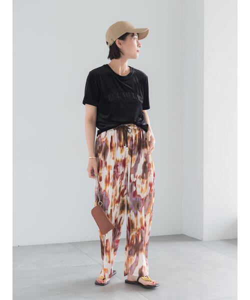 Te chichi（テチチ）の「シアーベロアロゴ刺繍Tシャツ（Tシャツ/カットソー・レディース・ブルー/オフホワイト/ブラック・F）」の10枚目の写真