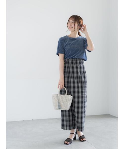 Te chichi（テチチ）の「シアーベロアロゴ刺繍Tシャツ（Tシャツ/カットソー・レディース・ブルー/オフホワイト/ブラック・F）」の12枚目の写真