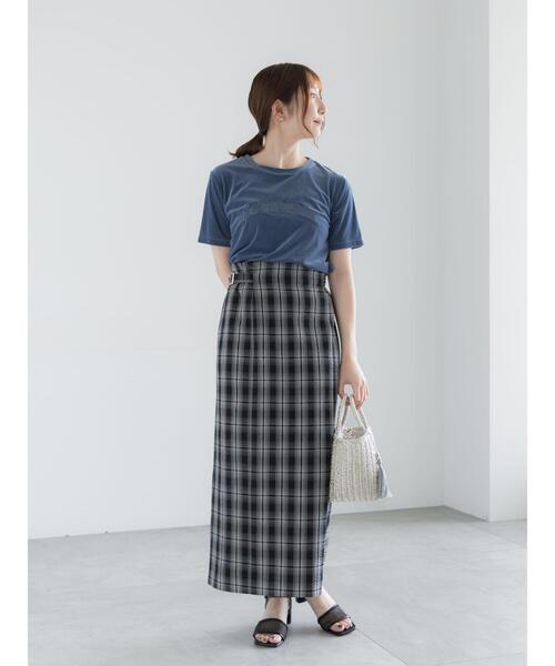 Te chichi（テチチ）の「シアーベロアロゴ刺繍Tシャツ（Tシャツ/カットソー・レディース・ブルー/オフホワイト/ブラック・F）」の13枚目の写真