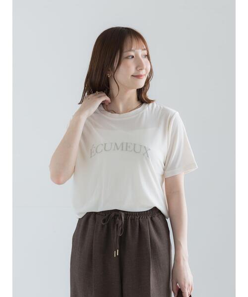 Te chichi（テチチ）の「シアーベロアロゴ刺繍Tシャツ（Tシャツ/カットソー・レディース・ブルー/オフホワイト/ブラック・F）」の17枚目の写真