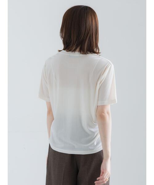 Te chichi（テチチ）の「シアーベロアロゴ刺繍Tシャツ（Tシャツ/カットソー・レディース・ブルー/オフホワイト/ブラック・F）」の18枚目の写真