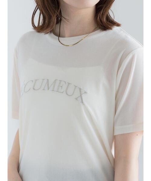 Te chichi（テチチ）の「シアーベロアロゴ刺繍Tシャツ（Tシャツ/カットソー・レディース・ブルー/オフホワイト/ブラック・F）」の20枚目の写真