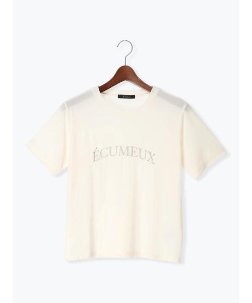 Te chichi（テチチ）の「シアーベロアロゴ刺繍Tシャツ（Tシャツ/カットソー・レディース・ブルー/オフホワイト/ブラック・F）」の22枚目の写真