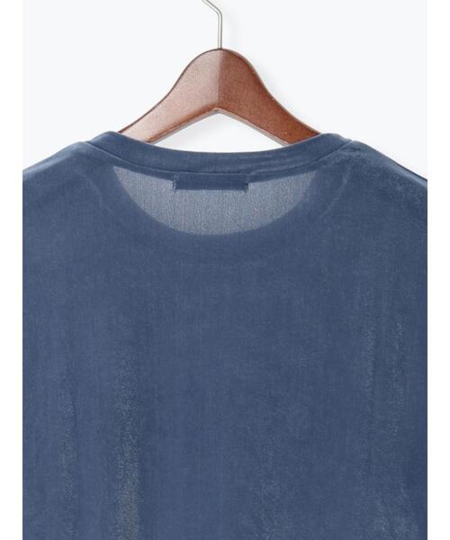 Te chichi（テチチ）の「シアーベロアロゴ刺繍Tシャツ（Tシャツ/カットソー・レディース・ブルー/オフホワイト/ブラック・F）」の7枚目の写真