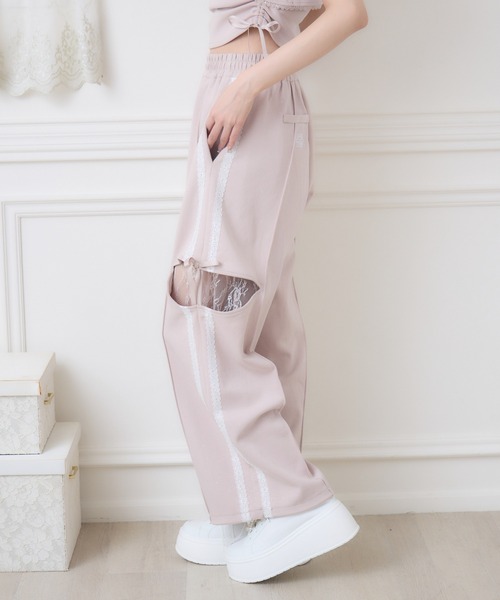 couture BY ROJITA(クチュールバイロジータ)の「【セットアップ対応】サイドレースラメスウェットパンツ(スウェットパンツ・レディース・ブラック/グレー/ピンク・FREE)」の6枚目の写真