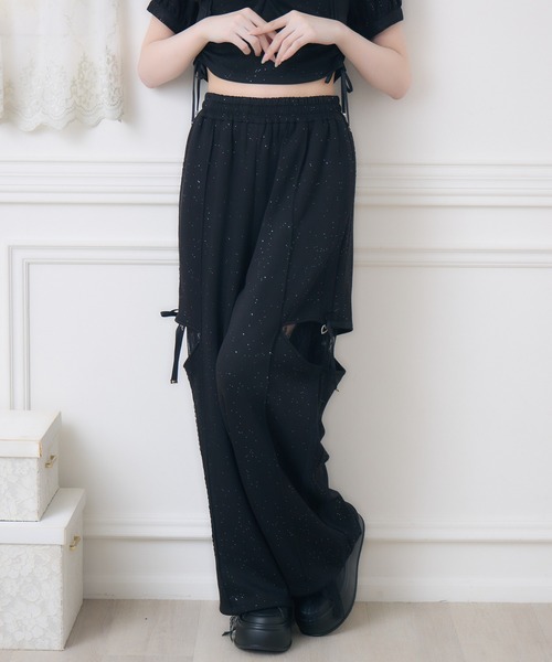 couture BY ROJITA(クチュールバイロジータ)の「【セットアップ対応】サイドレースラメスウェットパンツ(スウェットパンツ・レディース・ブラック/グレー/ピンク・FREE)」の10枚目の写真