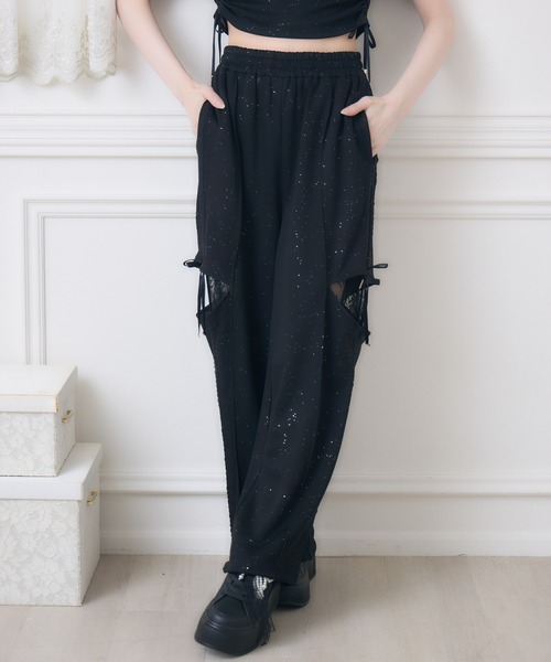 couture BY ROJITA(クチュールバイロジータ)の「【セットアップ対応】サイドレースラメスウェットパンツ(スウェットパンツ・レディース・ブラック/グレー/ピンク・FREE)」の11枚目の写真