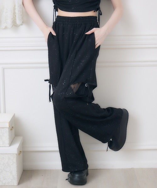 couture BY ROJITA(クチュールバイロジータ)の「【セットアップ対応】サイドレースラメスウェットパンツ(スウェットパンツ・レディース・ブラック/グレー/ピンク・FREE)」の12枚目の写真
