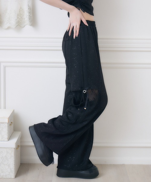 couture BY ROJITA(クチュールバイロジータ)の「【セットアップ対応】サイドレースラメスウェットパンツ(スウェットパンツ・レディース・ブラック/グレー/ピンク・FREE)」の14枚目の写真