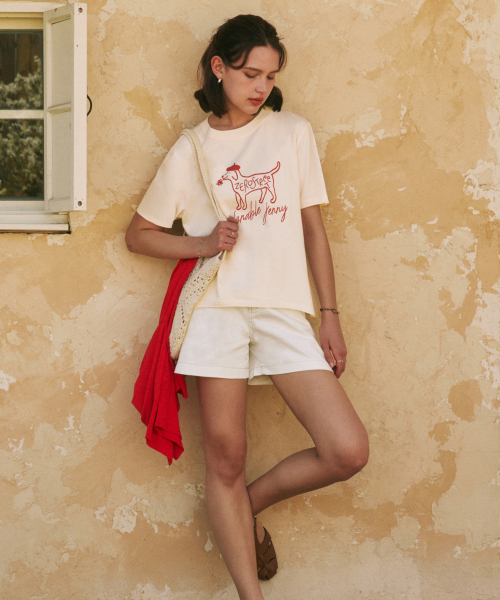 ZEROSTREET(ゼロストリート)の「フラワージェリー半袖Tシャツ / クリーム(Tシャツ/カットソー・レディース・Cream・LARGE/MEDIUM/SMALL)」の3枚目の写真