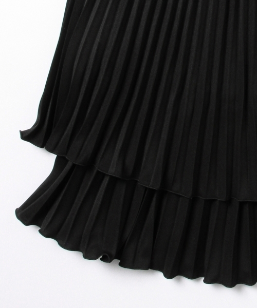 Ray BEAMS（レイビームス）の「◇Ray BEAMS / プリーツ ティアード スカート（スカート・レディース・ブラック/ベージュ/レッド・0/1）」の14枚目の写真