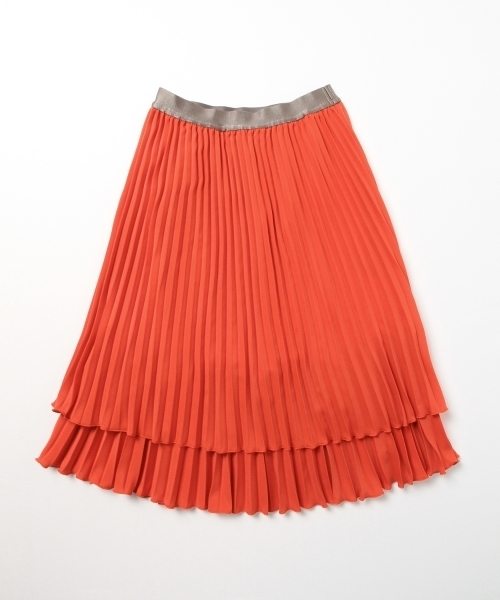 Ray BEAMS（レイビームス）の「◇Ray BEAMS / プリーツ ティアード スカート（スカート・レディース・ブラック/ベージュ/レッド・0/1）」の22枚目の写真