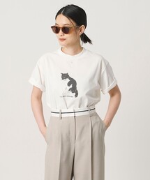 コットン キャットプリントTシャツ <A DAY IN THE LIFE>