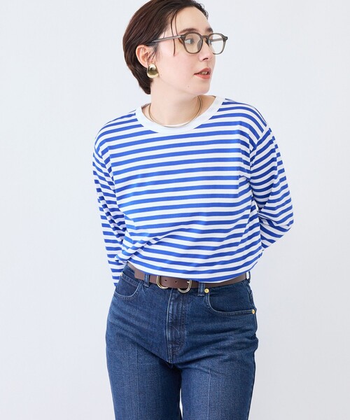 Rie Miller(リエミラー)の「ウォッシャブルロングスリーブTシャツGIZA COTTON(Tシャツ/カットソー・レディース・ベージュ系その他3/ブラック系その他3/ホワイト系その他4・38)」の1枚目の写真