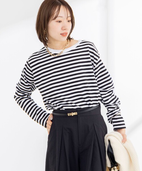 Rie Miller(リエミラー)の「ウォッシャブルロングスリーブTシャツGIZA COTTON(Tシャツ/カットソー・レディース・ベージュ系その他3/ブラック系その他3/ホワイト系その他4・38)」の11枚目の写真