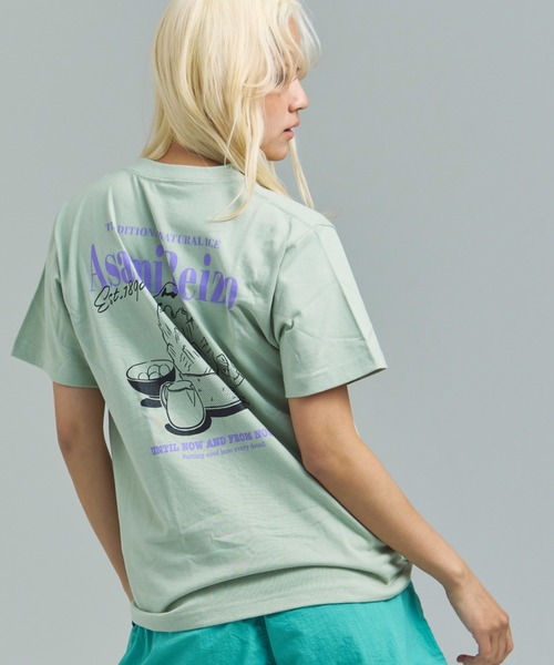 Duckster(ダックスター)の「952408 阿左美冷蔵コラボS/STEE(かき氷と白玉)(Tシャツ/カットソー・メンズ・ホワイト/スモーキーグリーン系/ライトグレー・L/M/XL)」の22枚目の写真