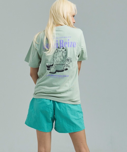Duckster(ダックスター)の「952408 阿左美冷蔵コラボS/STEE(かき氷と白玉)(Tシャツ/カットソー・メンズ・ホワイト/スモーキーグリーン系/ライトグレー・L/M/XL)」の9枚目の写真