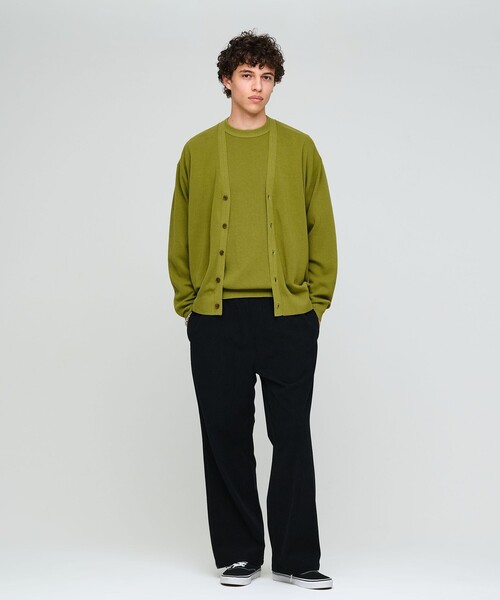 green label relaxing(グリーンレーベルリラクシング)の「コットン カシミヤ ミラノリブ Vネック カーディガン -ハンドウォッシャブル-(カーディガン/ボレロ・メンズ・マスタード/ブラック/ブラウン・S/M/L/XL)」の5枚目の写真