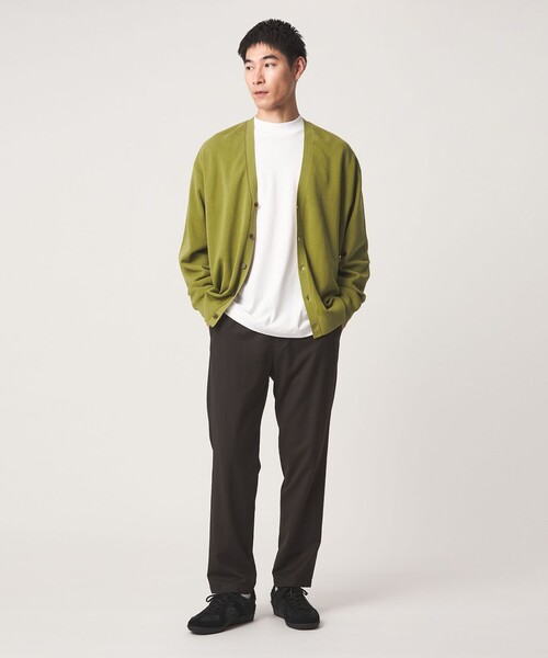 green label relaxing(グリーンレーベルリラクシング)の「コットン カシミヤ ミラノリブ Vネック カーディガン -ハンドウォッシャブル-(カーディガン/ボレロ・メンズ・マスタード/ブラック/ブラウン・S/M/L/XL)」の7枚目の写真