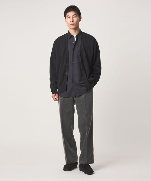 green label relaxing(グリーンレーベルリラクシング)の「コットン カシミヤ ミラノリブ Vネック カーディガン -ハンドウォッシャブル-(カーディガン/ボレロ・メンズ・マスタード/ブラック/ブラウン・S/M/L/XL)」の9枚目の写真