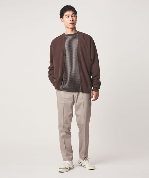 green label relaxing(グリーンレーベルリラクシング)の「コットン カシミヤ ミラノリブ Vネック カーディガン -ハンドウォッシャブル-(カーディガン/ボレロ・メンズ・マスタード/ブラック/ブラウン・S/M/L/XL)」の10枚目の写真