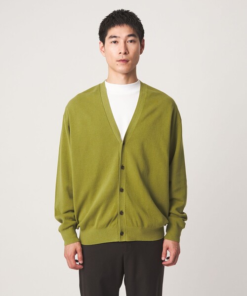 green label relaxing(グリーンレーベルリラクシング)の「コットン カシミヤ ミラノリブ Vネック カーディガン -ハンドウォッシャブル-(カーディガン/ボレロ・メンズ・マスタード/ブラック/ブラウン・S/M/L/XL)」の11枚目の写真