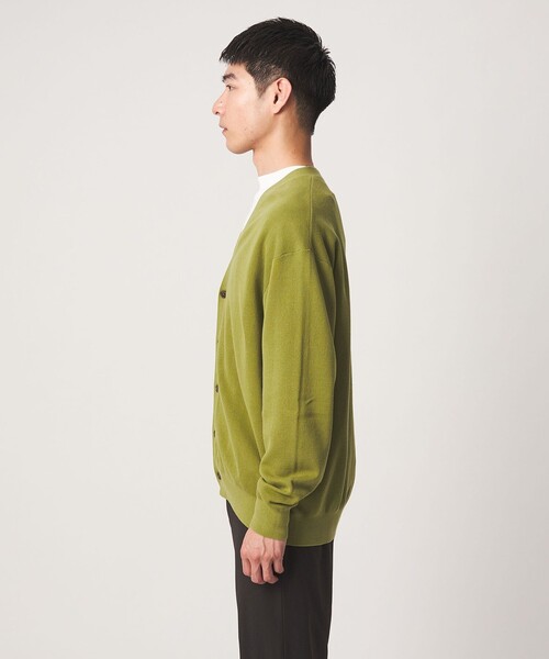 green label relaxing(グリーンレーベルリラクシング)の「コットン カシミヤ ミラノリブ Vネック カーディガン -ハンドウォッシャブル-(カーディガン/ボレロ・メンズ・マスタード/ブラック/ブラウン・S/M/L/XL)」の12枚目の写真