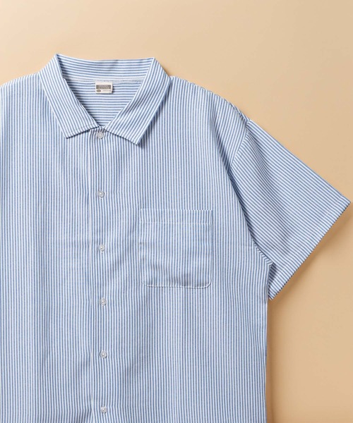 BAYBLO(ベイブロ)の「(SA) ルーズシルエット ストライプ半袖シャツ(シャツ/ブラウス・メンズ・ブラック/グリーン/ブルー/グレー・L/M/LL)」の4枚目の写真