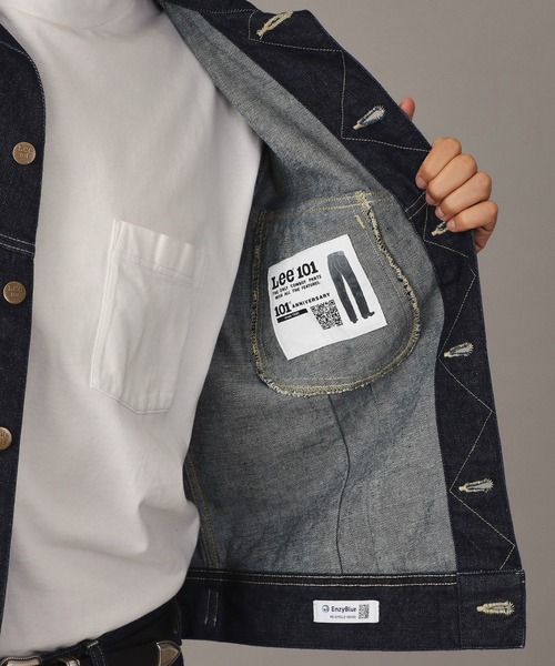 Lee（リー）の「【101 101周年記念特別モデル】ANNIVERSARY 101 RIDERS JACKET セットアップ可（デニムジャケット・メンズ・インディゴブルー・SMALL/X-LARGE/LARGE/MEDIUM）」の10枚目の写真