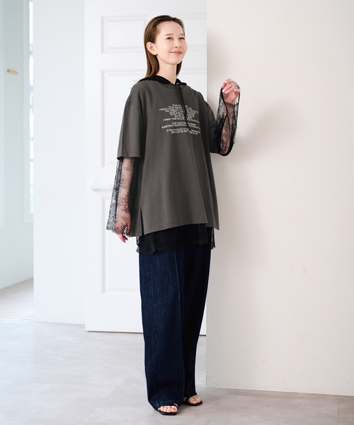 U by SPICK&SPAN(ユーバイスピックアンドスパン)の「ARCHIVE STANCE/アーカイブスタンス lace hoodie(シャツ/ブラウス・レディース・ホワイト/ブラック・FREE)」の21枚目の写真