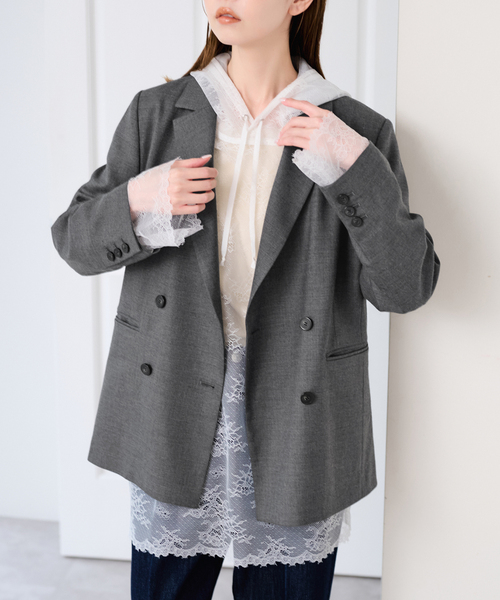 U by SPICK&SPAN(ユーバイスピックアンドスパン)の「ARCHIVE STANCE/アーカイブスタンス lace hoodie(シャツ/ブラウス・レディース・ホワイト/ブラック・FREE)」の10枚目の写真