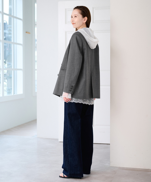 U by SPICK&SPAN(ユーバイスピックアンドスパン)の「ARCHIVE STANCE/アーカイブスタンス lace hoodie(シャツ/ブラウス・レディース・ホワイト/ブラック・FREE)」の13枚目の写真