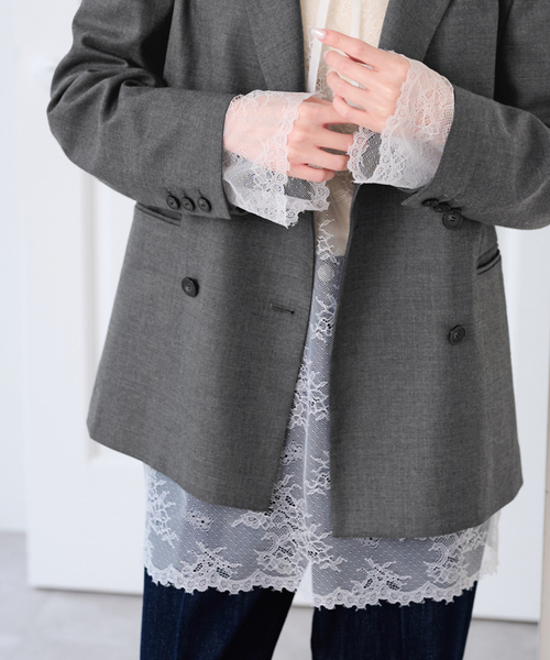 U by SPICK&SPAN(ユーバイスピックアンドスパン)の「ARCHIVE STANCE/アーカイブスタンス lace hoodie(シャツ/ブラウス・レディース・ホワイト/ブラック・FREE)」の14枚目の写真