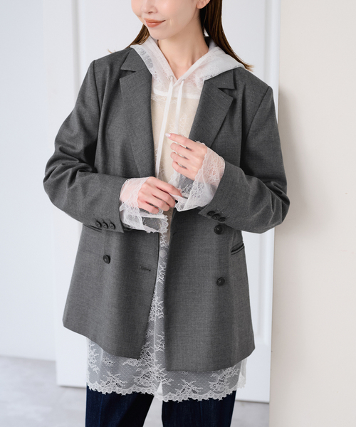 U by SPICK&SPAN(ユーバイスピックアンドスパン)の「ARCHIVE STANCE/アーカイブスタンス lace hoodie(シャツ/ブラウス・レディース・ホワイト/ブラック・FREE)」の15枚目の写真