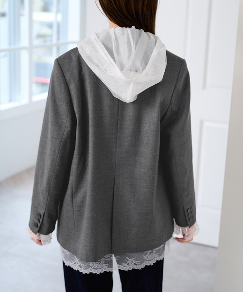 U by SPICK&SPAN(ユーバイスピックアンドスパン)の「ARCHIVE STANCE/アーカイブスタンス lace hoodie(シャツ/ブラウス・レディース・ホワイト/ブラック・FREE)」の16枚目の写真