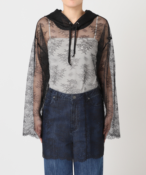 U by SPICK&SPAN(ユーバイスピックアンドスパン)の「ARCHIVE STANCE/アーカイブスタンス lace hoodie(シャツ/ブラウス・レディース・ホワイト/ブラック・FREE)」の17枚目の写真