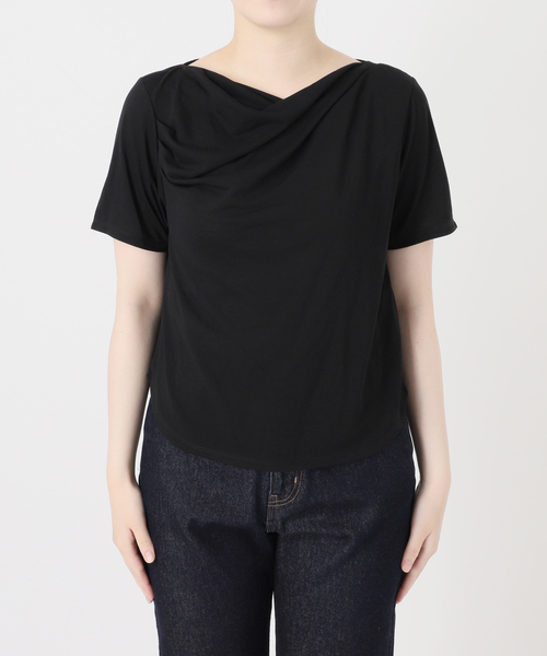 SLOBE IENA(スローブイエナ)の「ソフト天竺ドレープTEE(Tシャツ/カットソー・レディース・ブラック/ブラウン・FREE)」の18枚目の写真