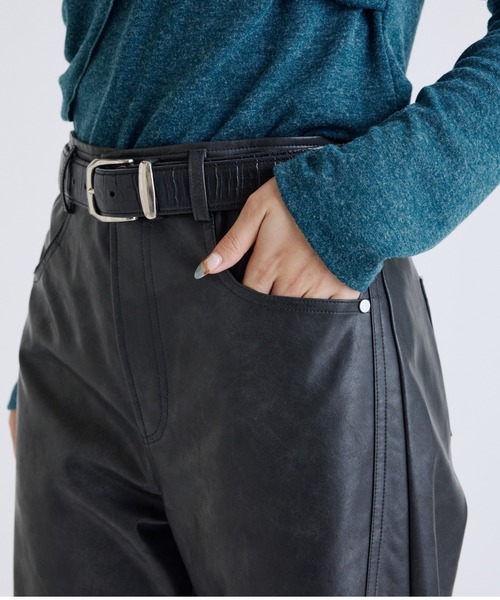Lui's(ルイス)の「フェイクレザー切替5ポケットパンツ(その他パンツ・レディース・ブラック/グレー・36/38)」の22枚目の写真