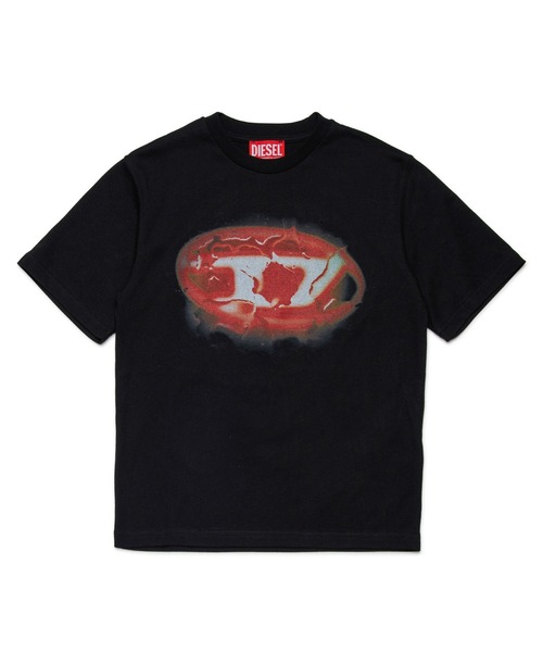 DIESEL Kids & Junior брендовая брандлог футболка с коротким рукавом — детская (Cut & Sew)